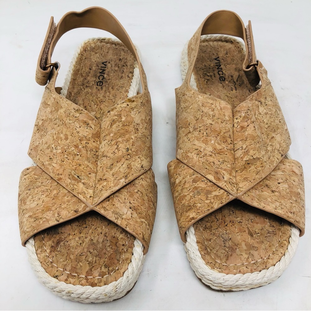New Vince Essen Cork Espadrille Flat Sandals